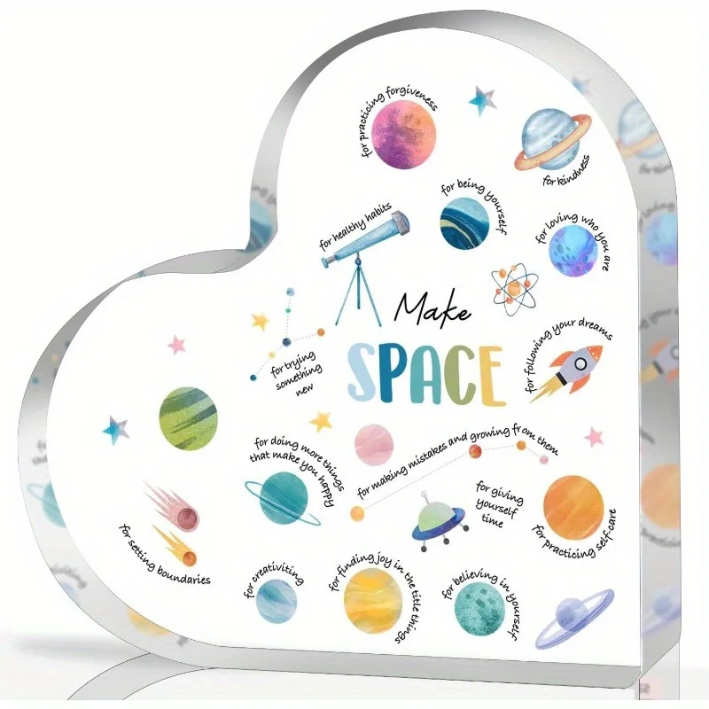 Health Wellness Mental Health - Acrylic Heart Mental Health Decor -