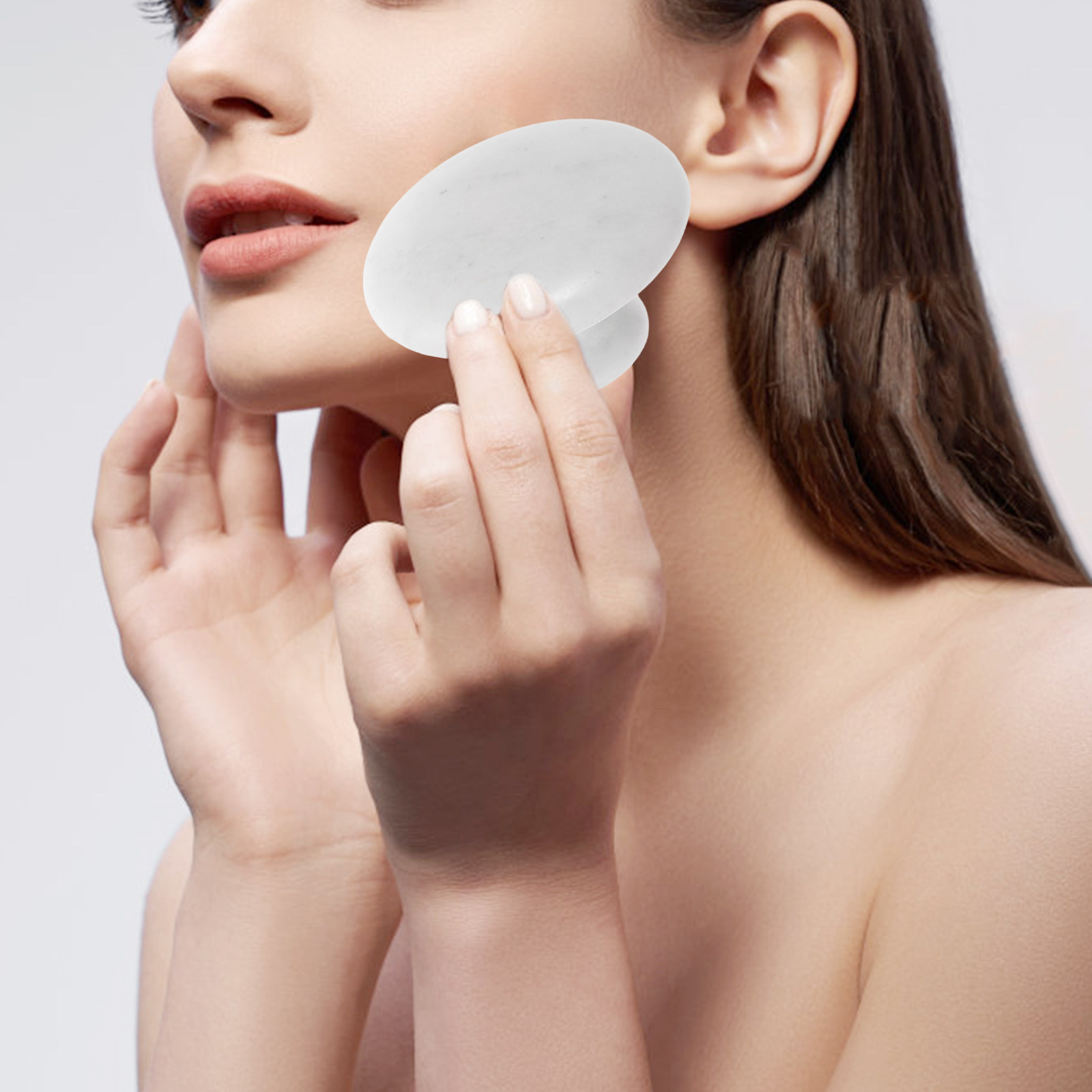 Jade Gua Sha Tool - Jade Facial Massage Roller White Mushroom