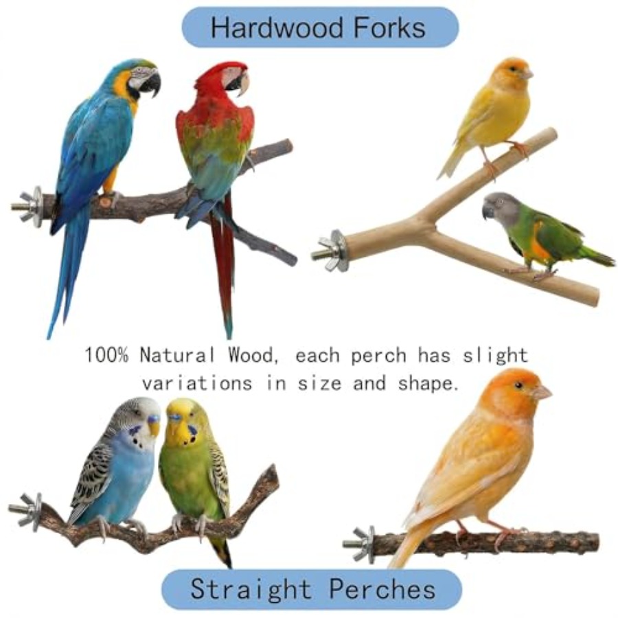 8PCS natural wood bird perches - Health & Wellness Alegria review and price