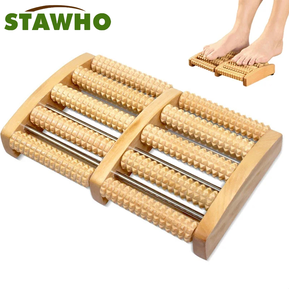 Wooden Foot Massage Roller Rel - Reflexology Foot Roller review and price
