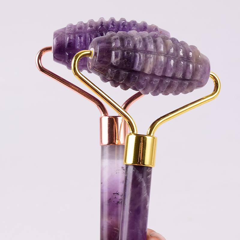 Amethyst Sawtooth Face Roller  - Jade Gua Sha Tool review and price