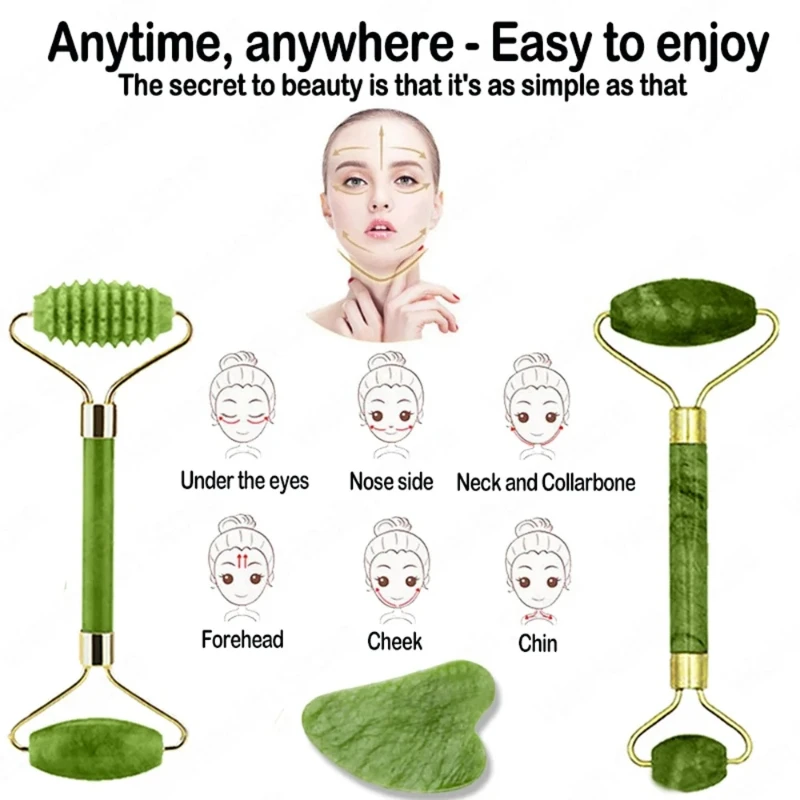 Natural Jade Roller Face Gua S - Jade Gua Sha Tool review and price