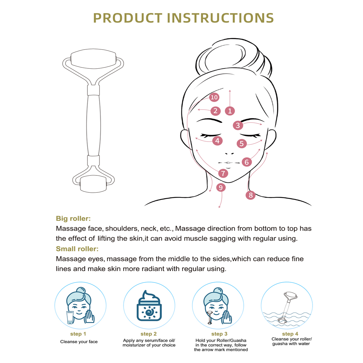 Natural Jade Roller Massager f - Jade Gua Sha Tool review and price